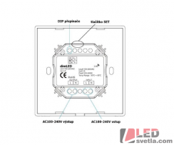 Ovladač - stmívač RF TRIAK KNT240W, 230V, 1 kanálový, bílý