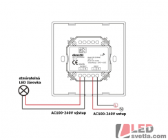 Ovladač - stmívač RF TRIAK KNT240W, 230V, 1 kanálový, bílý