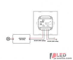 Ovladač - stmívač RF TRIAK KNT240W, 230V, 1 kanálový, bílý