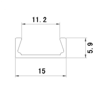 Profil hliníkový WT11, černý, 15,2x6x2000mm, 10W/m