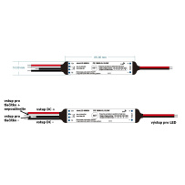 RF dimLED přijímač stmívač s funkcí SLOW,1x3A,12-24VDC