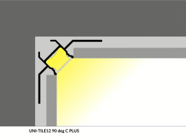 Profil UNI-TILE12 90°/ C PLUS stříbrný elox