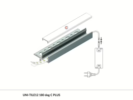 Profil UNI-TILE12 180°/ C PLUS stříbrný elox