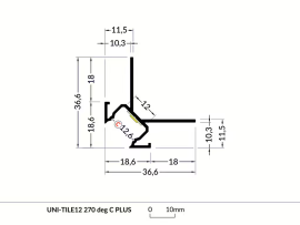 Profil UNI-TILE12 270°/ C PLUS stříbrný elox