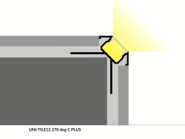 Profil UNI-TILE12 270°/ C PLUS stříbrný elox