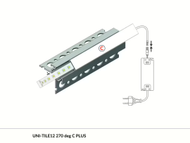 Profil UNI-TILE12 270°/ C PLUS stříbrný elox